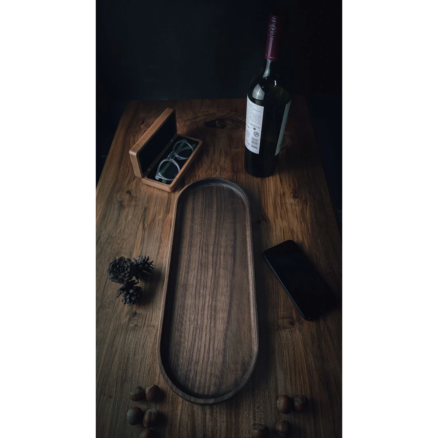 Large Oval Walnut Wood Trays — T. Weatherhead & Co.